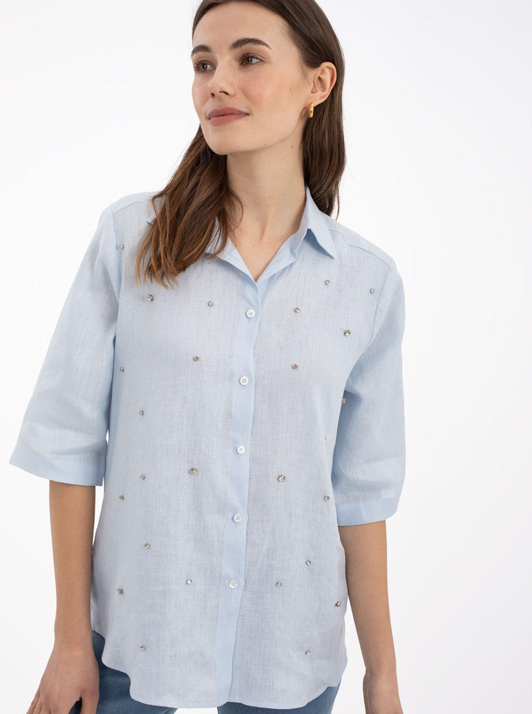 blusa lino celeste blusa lino celeste