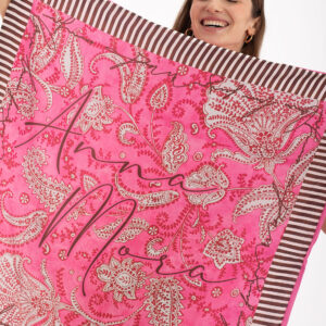 foulard estampado cachemir rosa anna mora