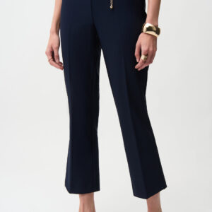 pantalón acampanado azul marino con cinturón de cadena joseph ribkoff