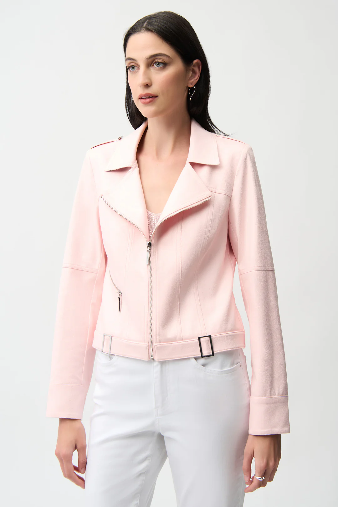 chaqueta entallada rosa con hebillas decorativas joseph ribkoff chaqueta entallada rosa con hebillas decorativas joseph ribkoff
