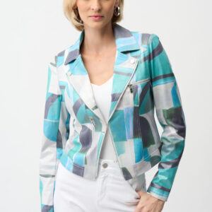 chaqueta ajustada con estampado geométrico
