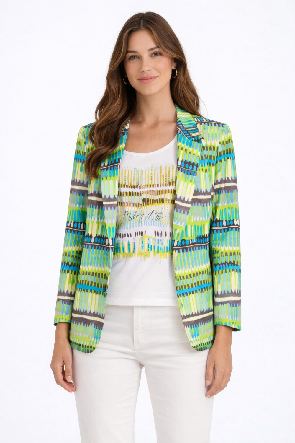 chaqueta punto entallada trazos azules chaqueta punto entallada trazos azules