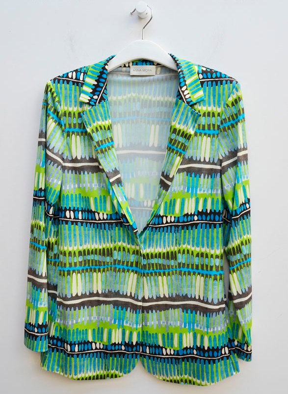 chaqueta punto entallada trazos azules chaqueta punto entallada trazos azules