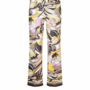 pantalón tobillero estampado rosa y marrón