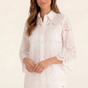 blusa troquelada blanca