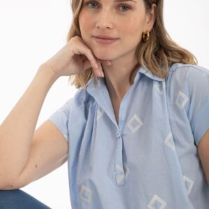camisa azul rombos anna mora