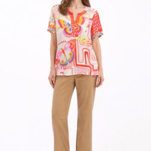 camiseta estampado patch coral brunella