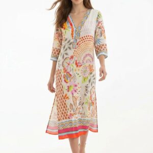 vestido estampado patch coral brunella