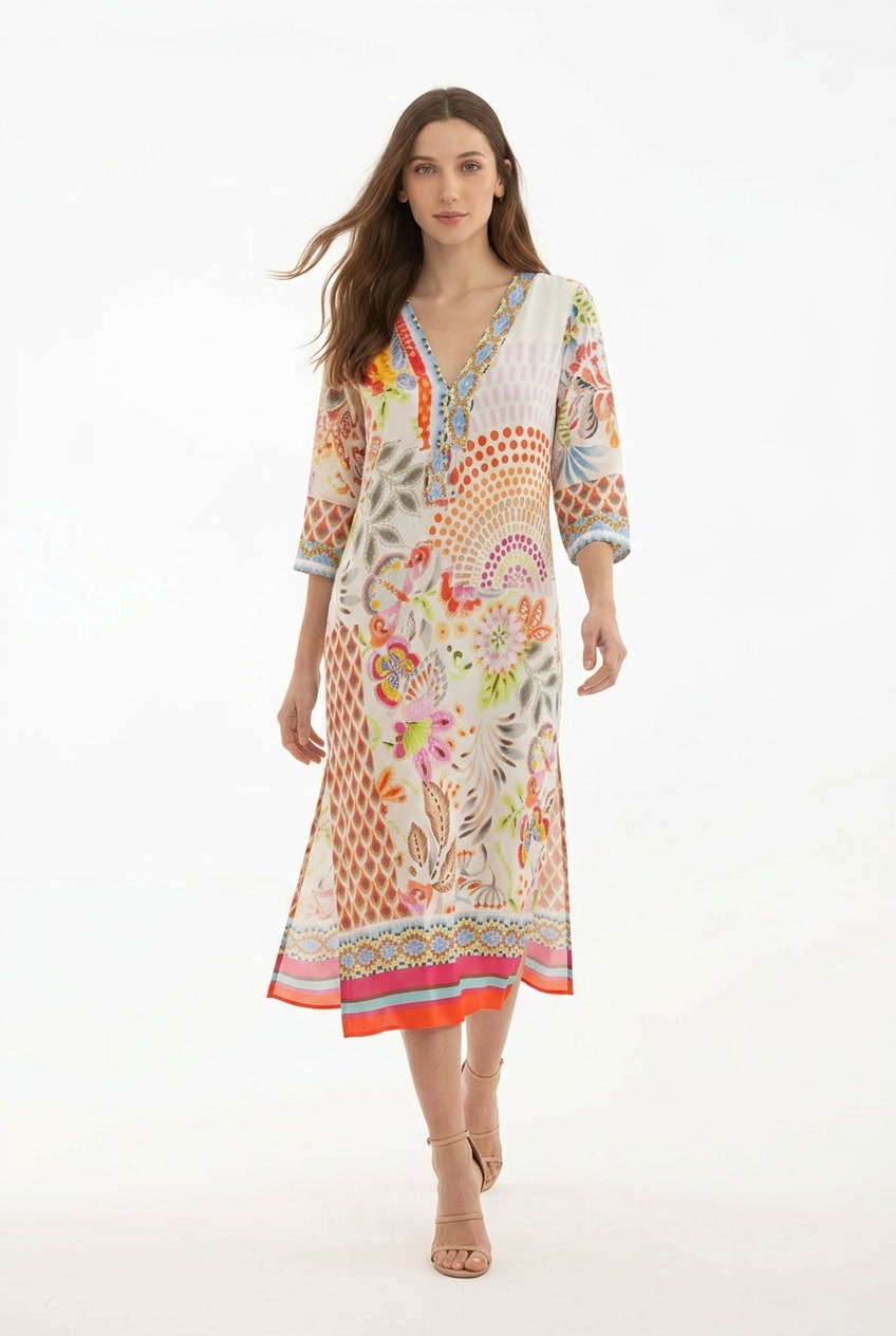 vestido estampado patch coral brunella vestido estampado patch coral brunella