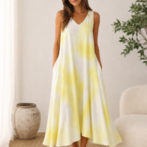 vestido anna mora largo amarillo