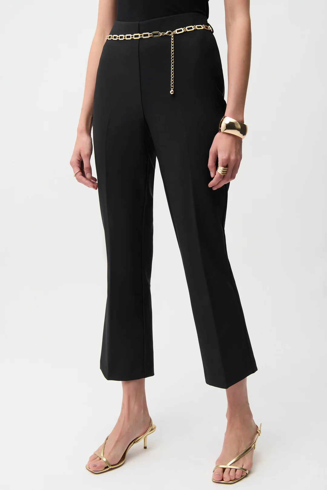 pantalón joseph ribkoff acampanados negrocon cinturón de cadena pantalón joseph ribkoff acampanados negrocon cinturón de cadena
